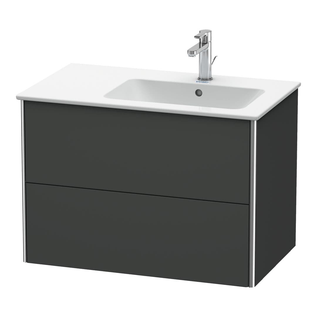 Duravit XSquare – Έπιπλο Νιπτήρα – 810 mm, 2 συρτάρια, νιπτήρας δεξιά – Graphite Matt, Decor (XS417704949)