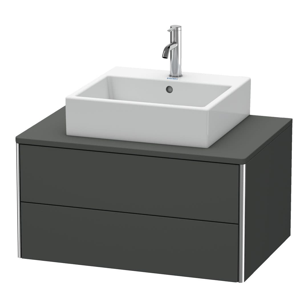 Duravit XSquare – Έπιπλο Νιπτήρα – 800 mm, για κονσόλα, 2 συρτάρια, νιπτήρας κέντρο, 800 x 548 x 400 mm – Graphite Matt, Decor (XS491004949)