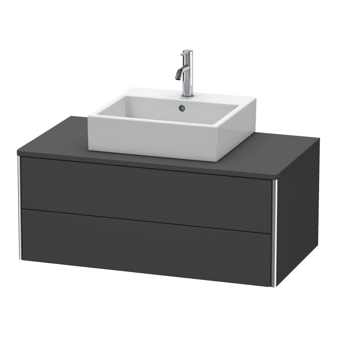 Duravit XSquare – Έπιπλο Νιπτήρα – 1000 mm, για κονσόλα, 2 συρτάρια, νιπτήρας κέντρο, 1000 x 548 x 400 mm – Graphite Matt, Decor (XS491104949)