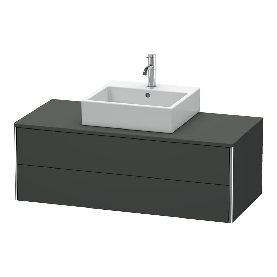Duravit XSquare – Έπιπλο Νιπτήρα – 1200 mm, για κονσόλα, 2 συρτάρια, νιπτήρας κέντρο, 1200 x 548 x 400 mm – Graphite Matt, Decor (XS491204949)