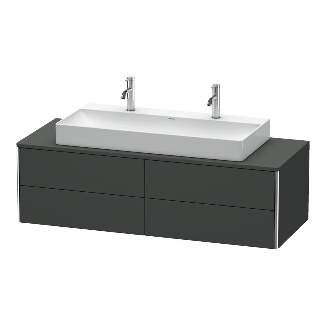 Duravit XSquare – Έπιπλο Νιπτήρα – 1400 mm, για κονσόλα, 4 συρτάρια, νιπτήρας κέντρο, 1400 x 548 x 400 mm – Graphite Matt, Decor (XS4915M4949)