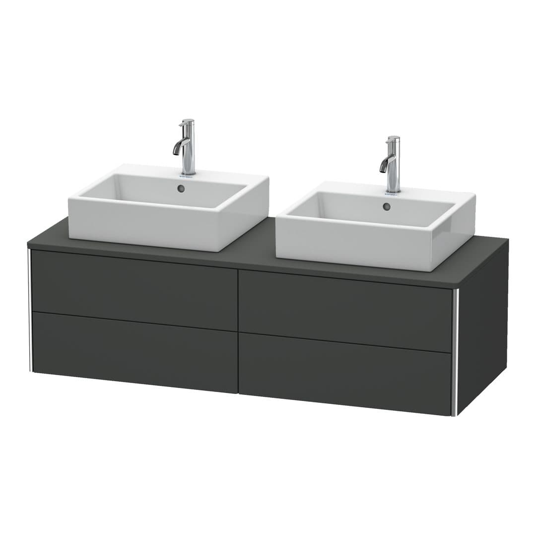 Duravit XSquare – Έπιπλο Νιπτήρα – 1400 mm, για κονσόλα, 4 συρτάρια, 1400 x 548 x 400 mm – Graphite Matt, Decor (XS4916B4949)