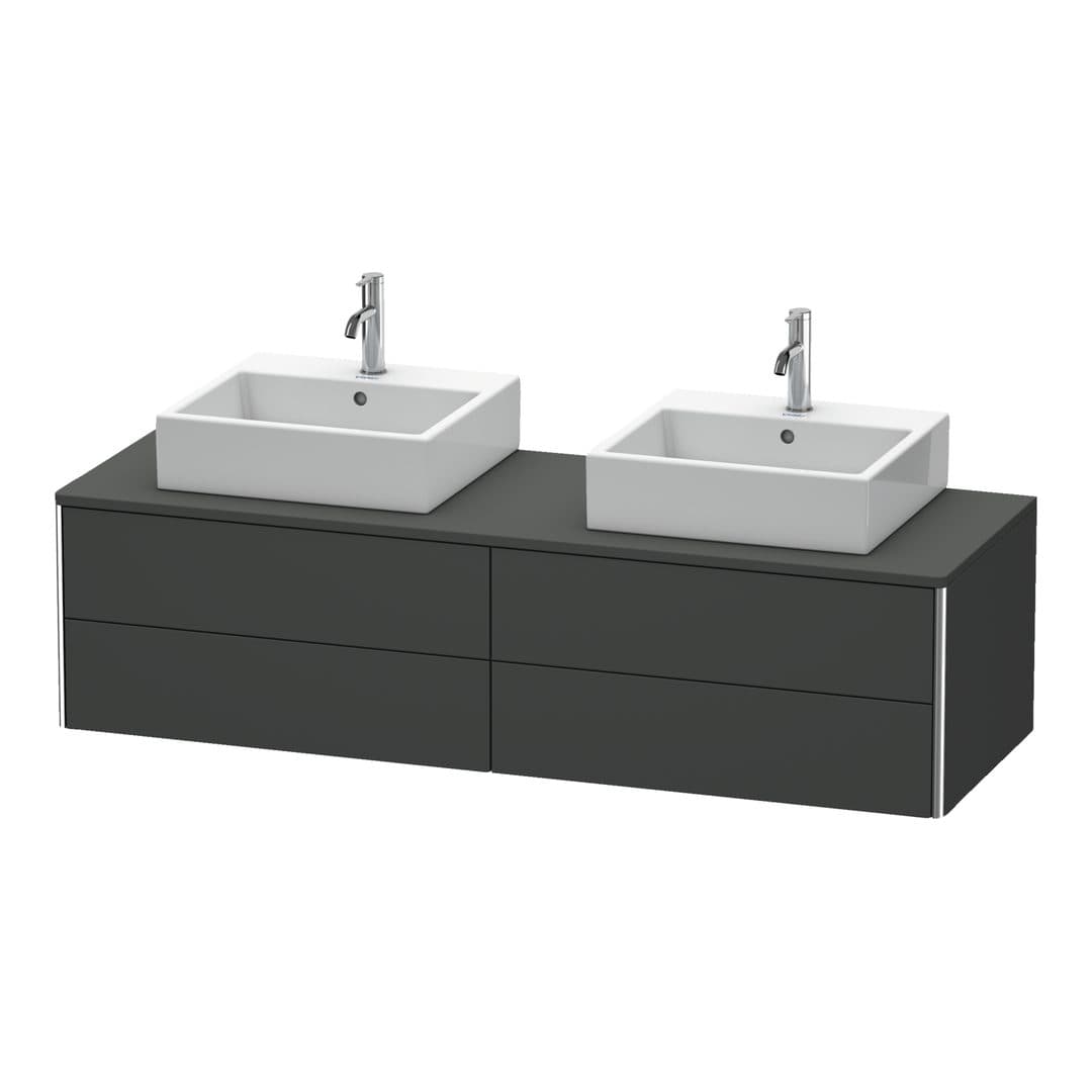 Duravit XSquare – Έπιπλο Νιπτήρα – 1600 mm, για κονσόλα, 4 συρτάρια, 1600 x 548 x 400 mm – Graphite Matt, Decor (XS4917B4949)