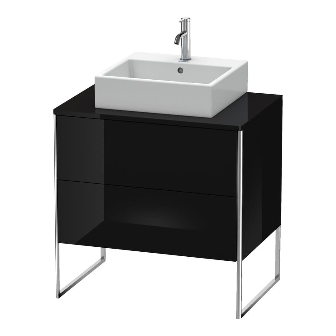 Duravit XSquare – Έπιπλο Νιπτήρα – 800 mm, για κονσόλα, 2 συρτάρια, νιπτήρας κέντρο, 800 x 548 x 778 mm – Black High Gloss, Lacquer (XS492004040)