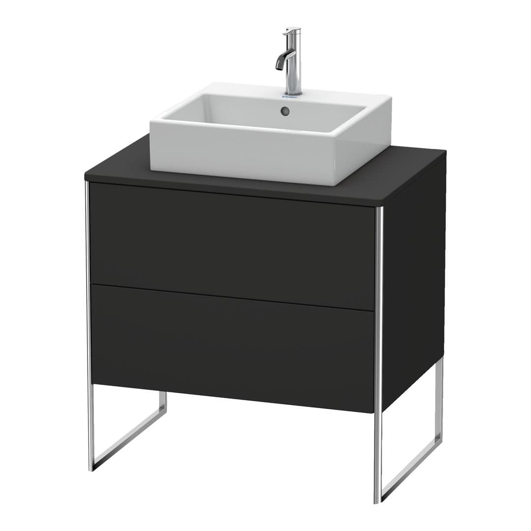Duravit XSquare – Έπιπλο Νιπτήρα – 800 mm, για κονσόλα, 2 συρτάρια, νιπτήρας κέντρο, 800 x 548 x 778 mm – Graphite Super Matt, Decor (XS492008080)