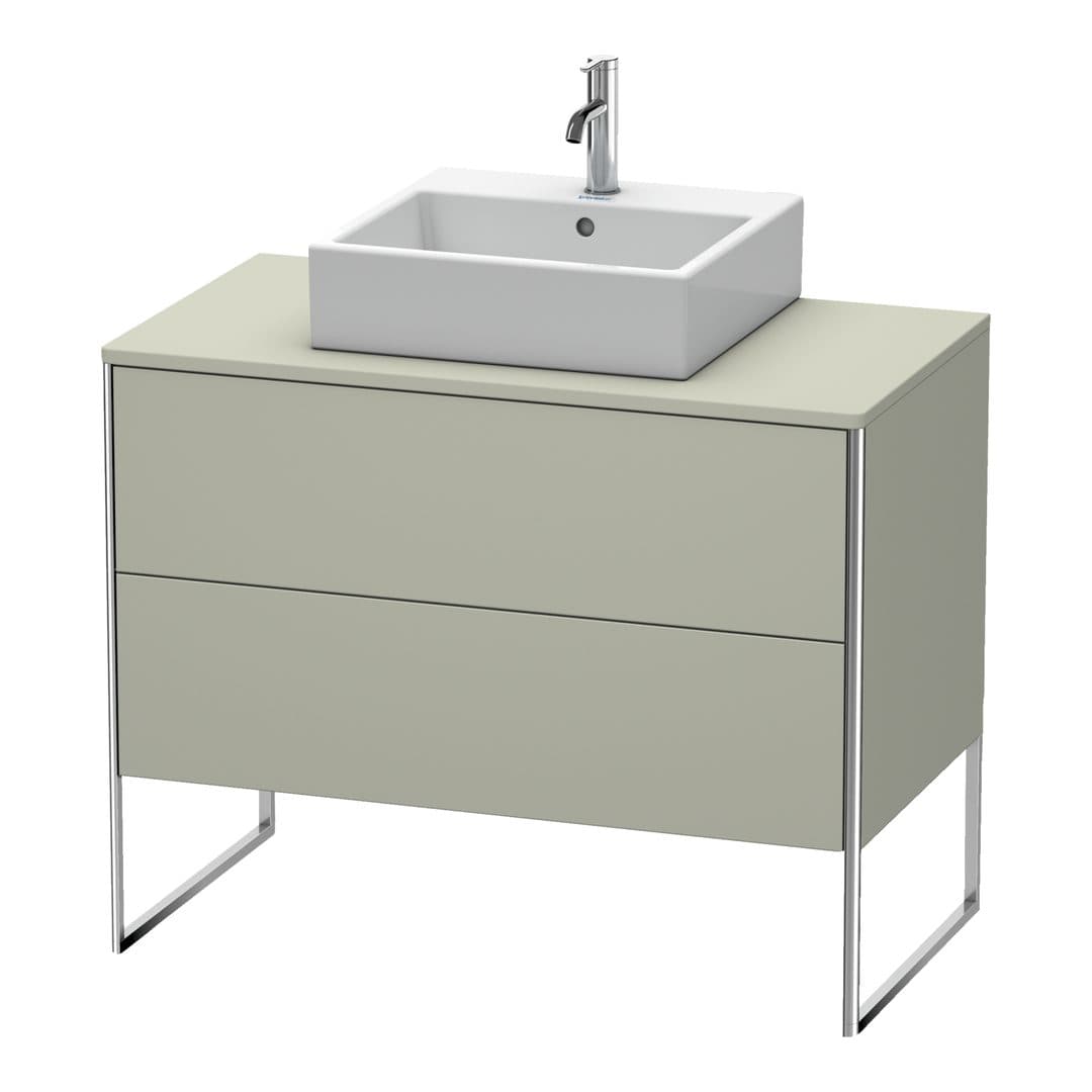 Duravit XSquare – Έπιπλο Νιπτήρα – 1000 mm, για κονσόλα, 2 συρτάρια, νιπτήρας κέντρο, 1000 x 548 x 778 mm – Taupe Satin Matt, Lacquer (XS492106060)