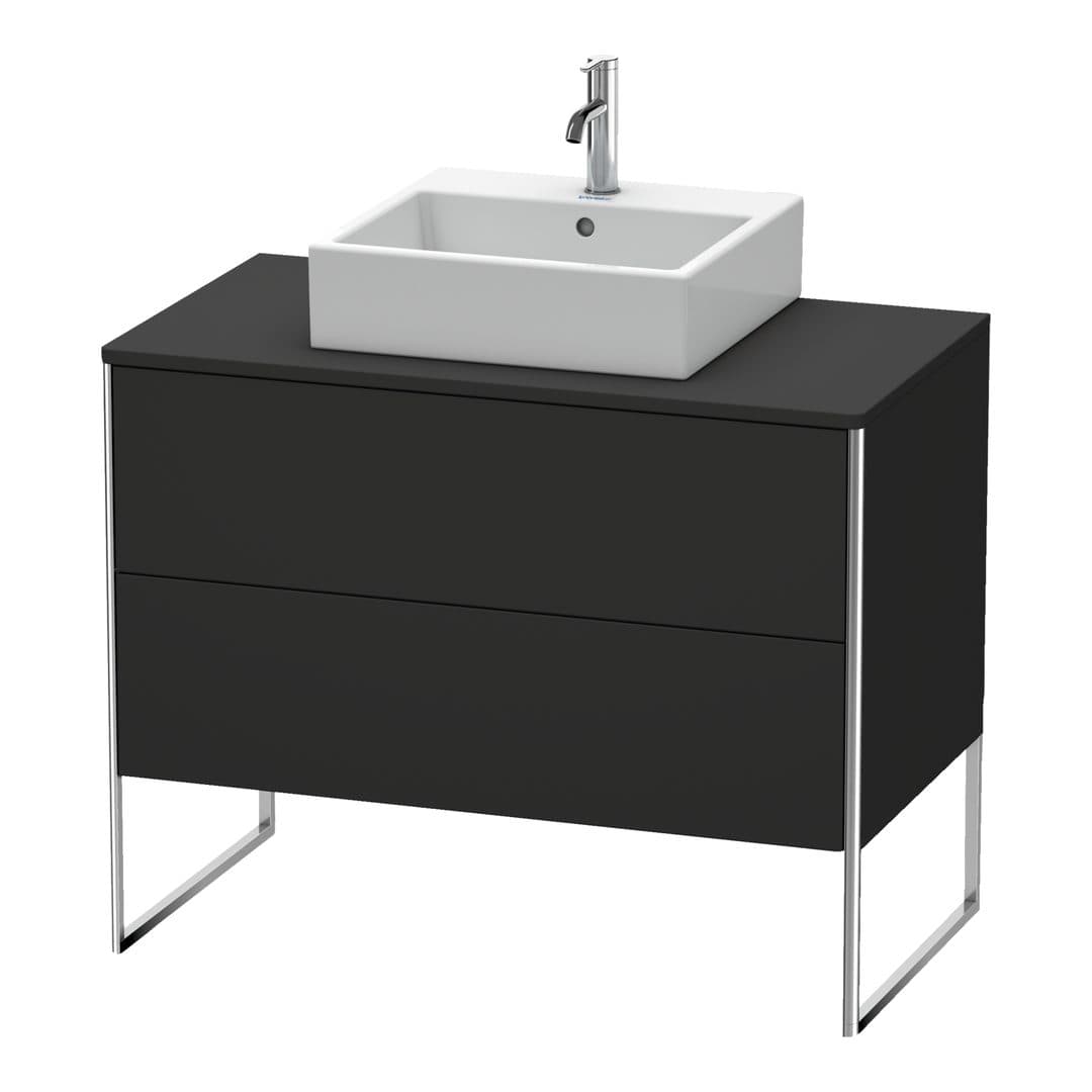 Duravit XSquare – Έπιπλο Νιπτήρα – 1000 mm, για κονσόλα, 2 συρτάρια, νιπτήρας κέντρο, 1000 x 548 x 778 mm – Graphite Super Matt, Decor (XS492108080)