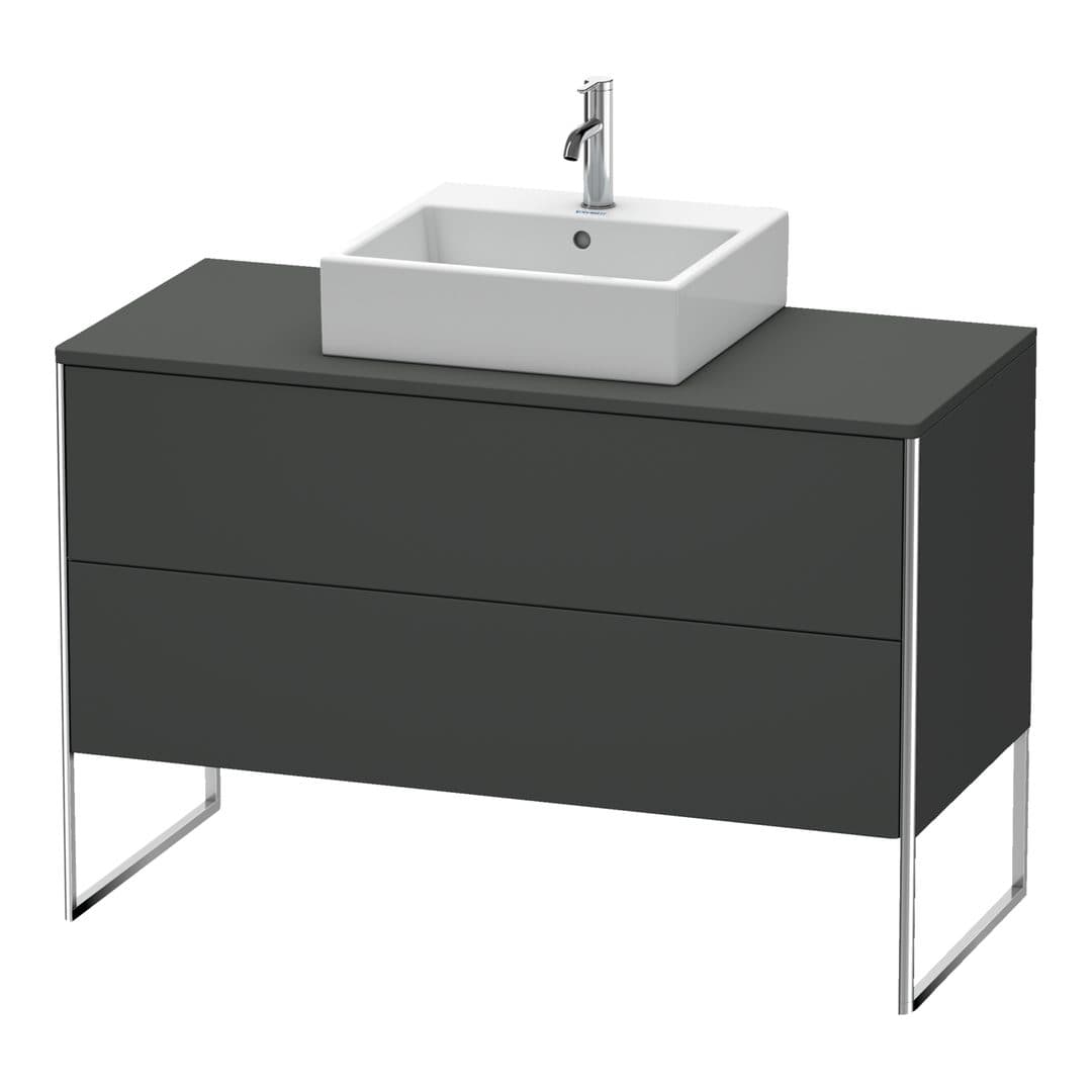 Duravit XSquare – Έπιπλο Νιπτήρα – 1200 mm, για κονσόλα, 2 συρτάρια, νιπτήρας κέντρο, 1200 x 548 x 778 mm – Graphite Matt, Decor (XS492204949)