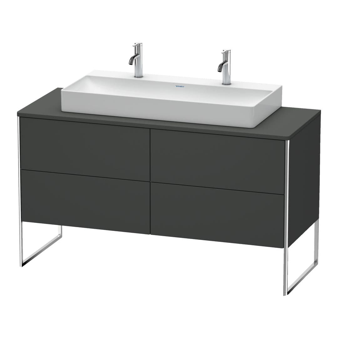 Duravit XSquare – Έπιπλο Νιπτήρα – 1400 mm, για κονσόλα, 4 συρτάρια, νιπτήρας κέντρο, 1400 x 548 x 778 mm – Graphite Matt, Decor (XS4925M4949)