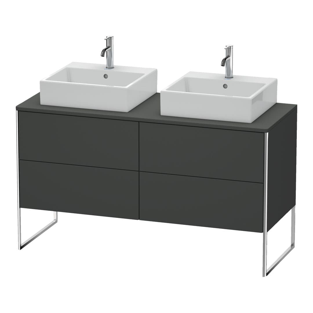 Duravit XSquare – Έπιπλο Νιπτήρα – 1400 mm, για κονσόλα, 4 συρτάρια, 1400 x 548 x 778 mm – Graphite Matt, Decor (XS4926B4949)