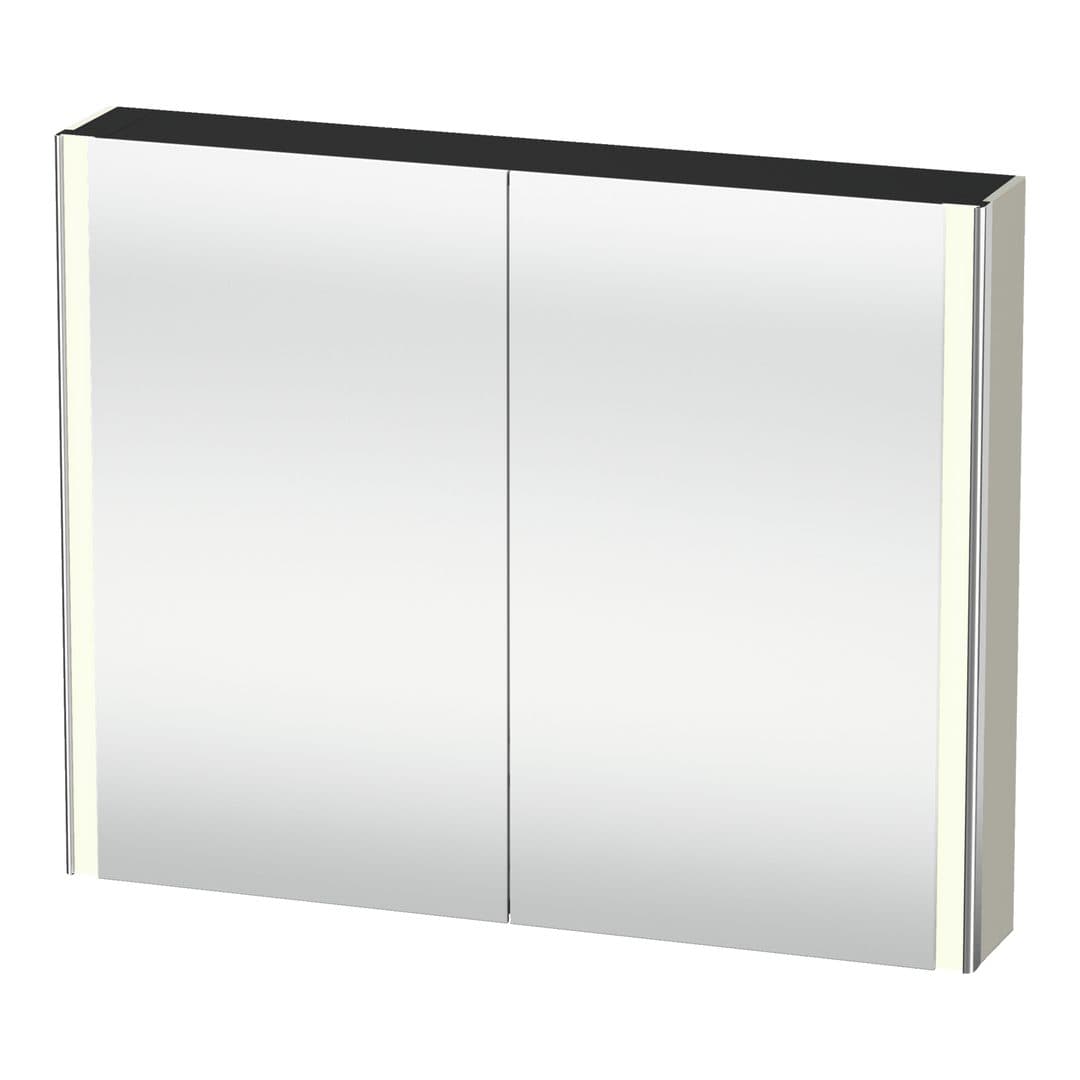 Duravit XSquare – Καθρέπτης Μπάνιου – 1000×800 mm, καθρεπτοντούλαπο, 2 πόρτες, με φωτισμό LED – Taupe (XS7113091916000)