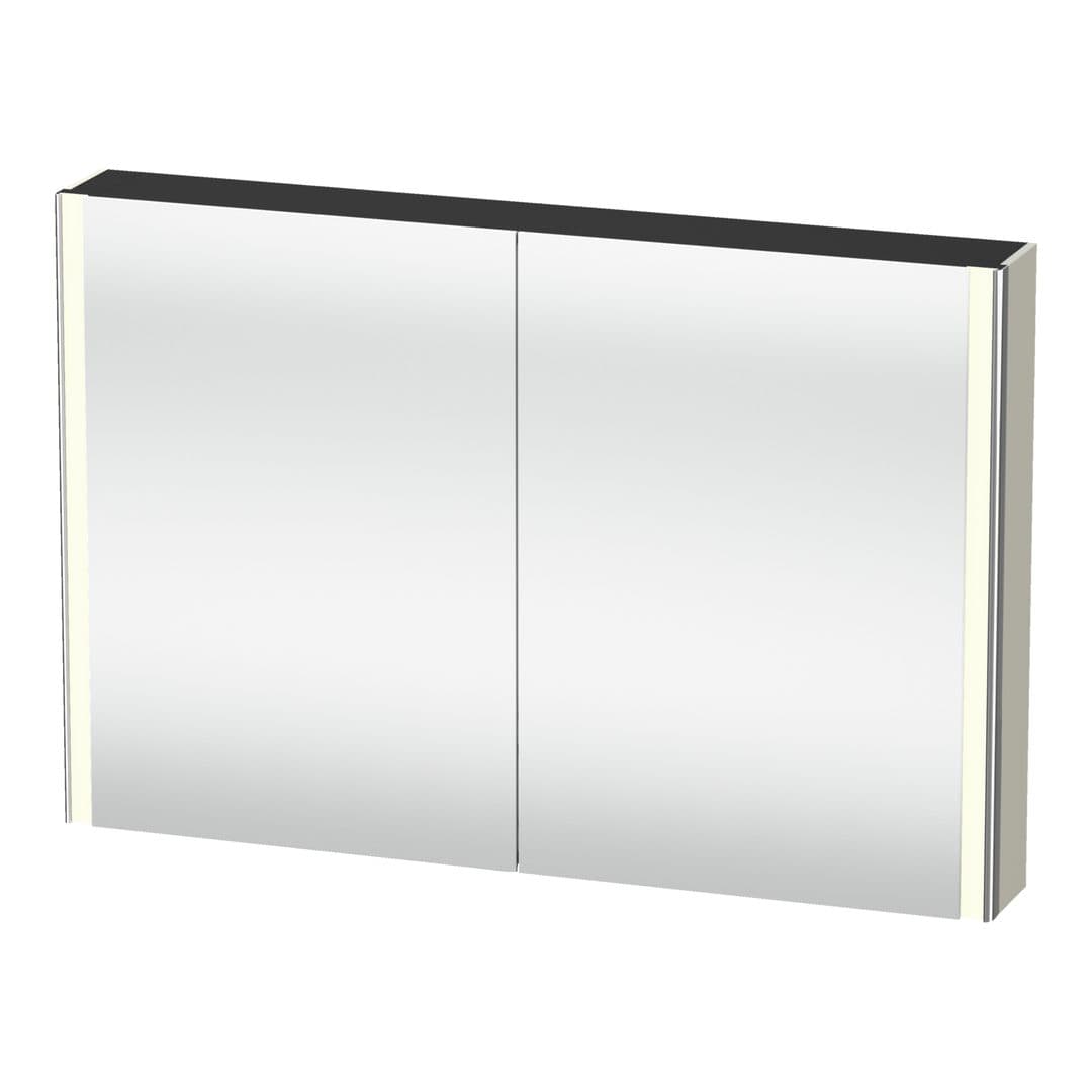 Duravit XSquare – Καθρέπτης Μπάνιου – 1200×800 mm, καθρεπτοντούλαπο, 2 πόρτες, με φωτισμό LED – Taupe (XS7114083836000)