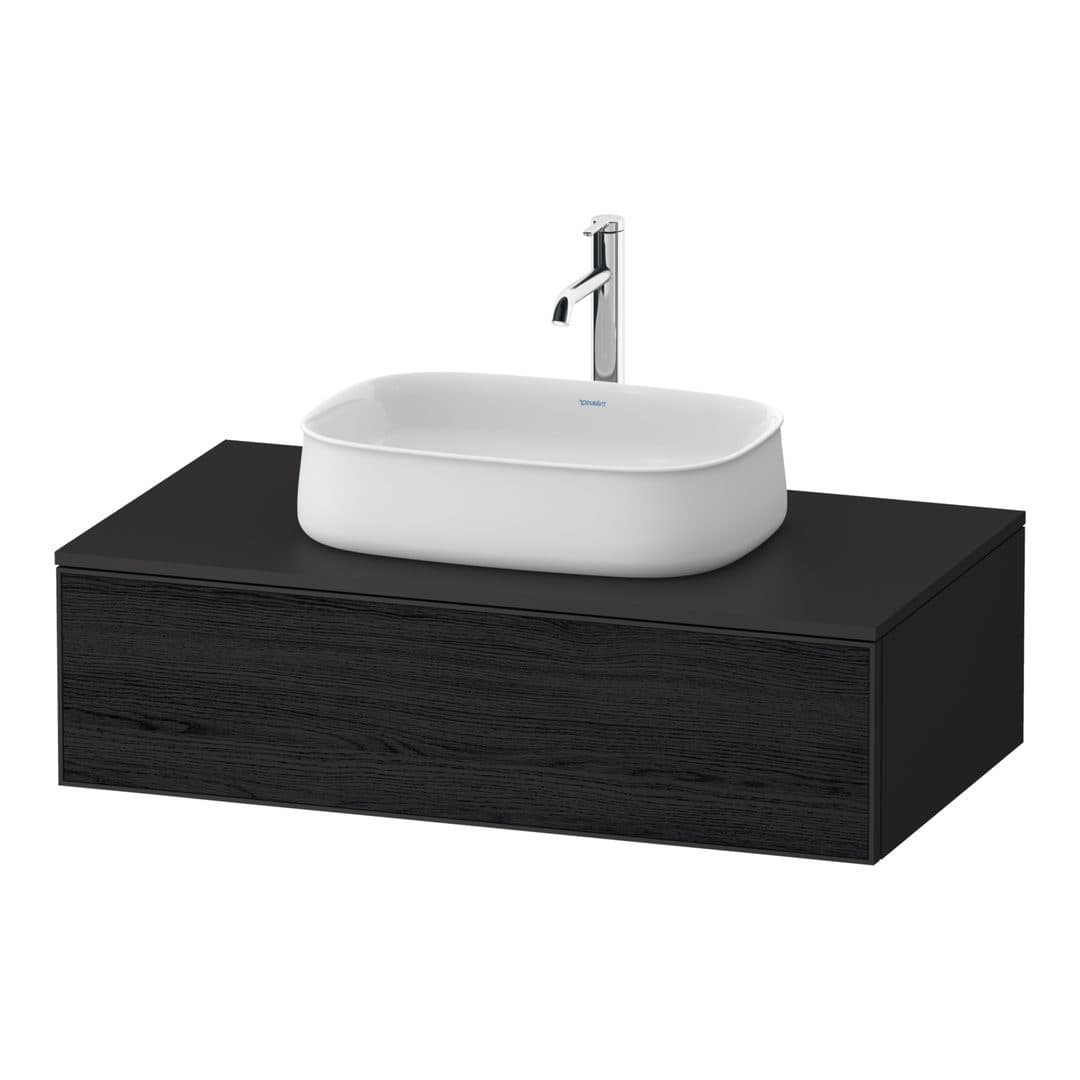 Duravit Zencha – Έπιπλο Νιπτήρα – 1000 mm, για κονσόλα, 1 συρτάρι, νιπτήρας κέντρο, σώμα Graphite Super Matt – Black oak Matt, Decor (ZE4811016800000)