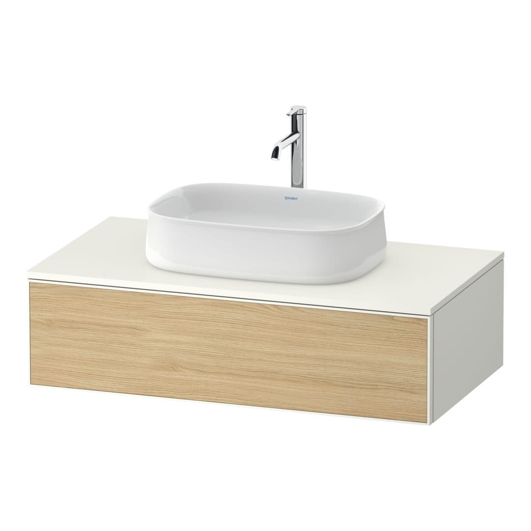 Duravit Zencha – Έπιπλο Νιπτήρα – 1000 mm, για κονσόλα, 1 συρτάρι, νιπτήρας κέντρο, σώμα White Super Matt – Natural oak, Decor (ZE4811030840000)