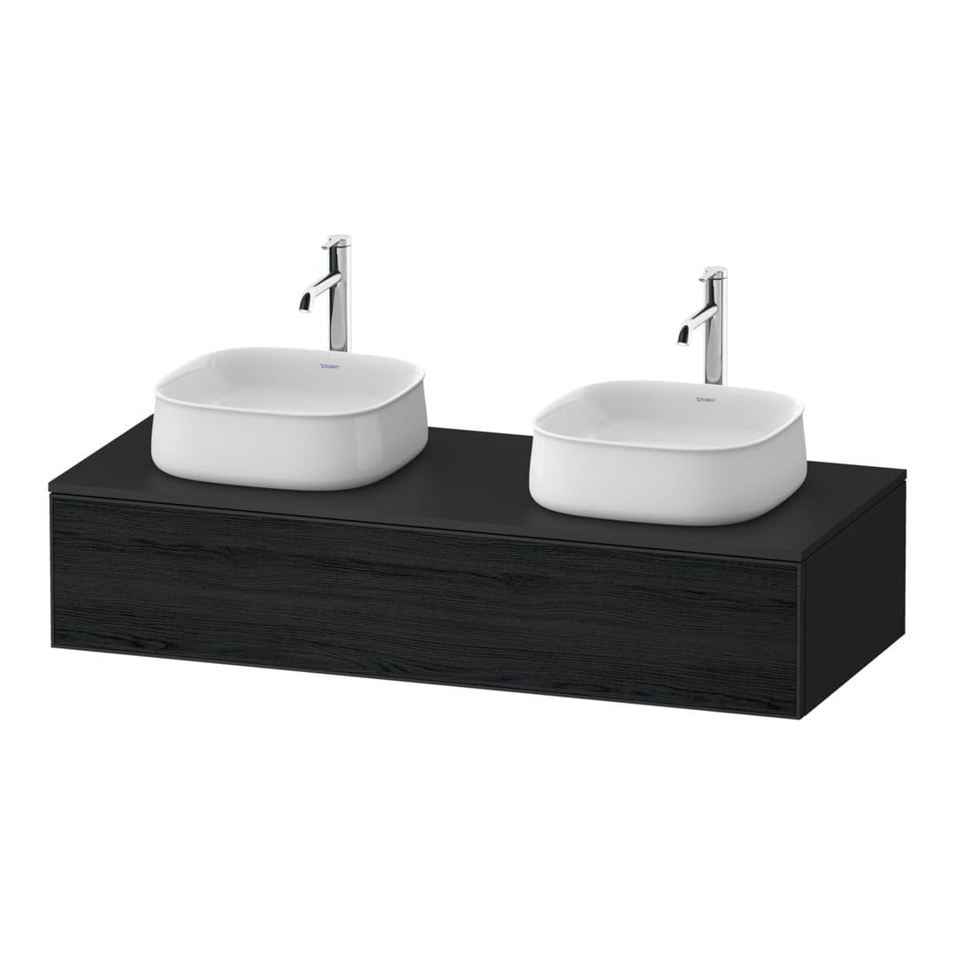 Duravit Zencha – Έπιπλο Νιπτήρα – 1300 mm, για κονσόλα, 1 συρτάρι, σώμα Graphite Super Matt – Black oak Matt, Decor (ZE4813B16800000)