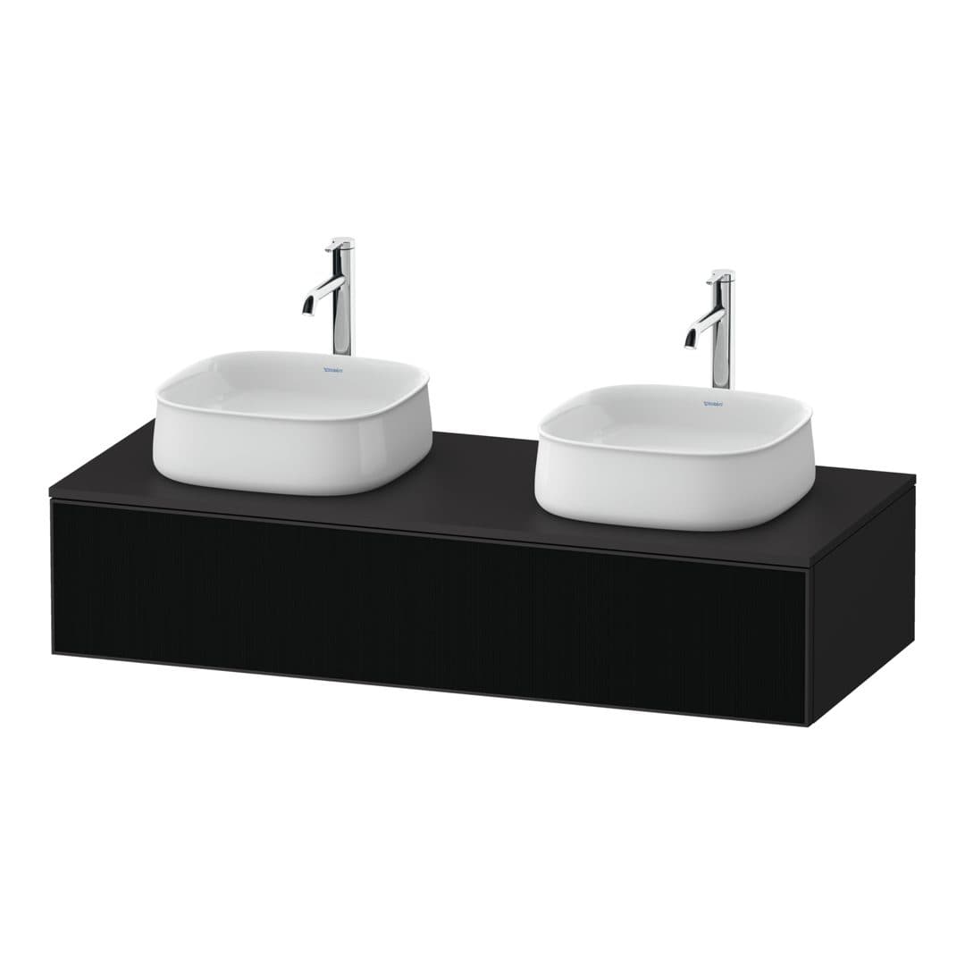 Duravit Zencha – Έπιπλο Νιπτήρα – 1300 mm, για κονσόλα, 1 συρτάρι, σώμα Graphite Super Matt – Black line structure, Glass (ZE4813B63800000)