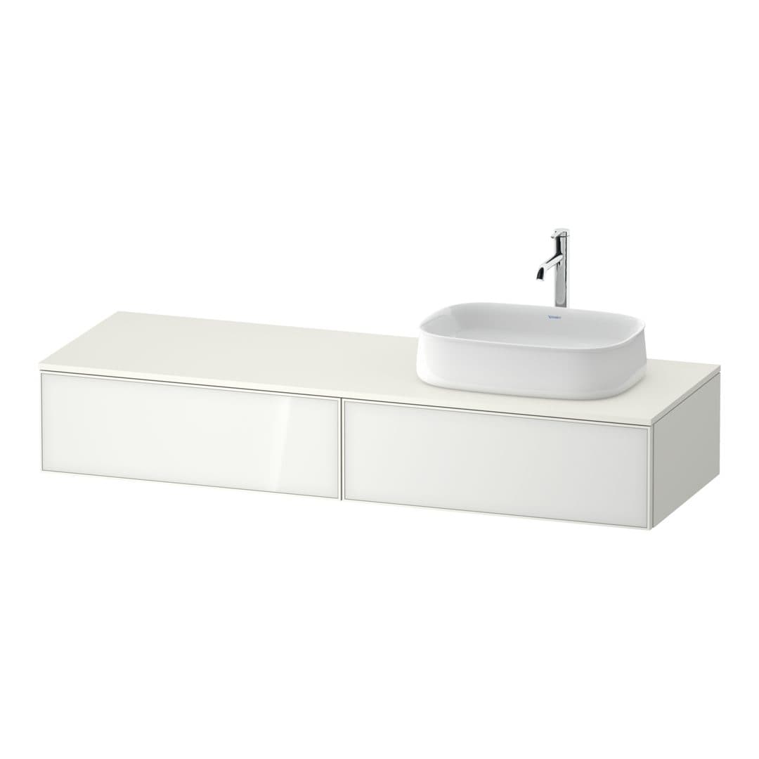 Duravit Zencha – Έπιπλο Νιπτήρα – 1600 mm, για κονσόλα, 2 συρτάρια, νιπτήρας δεξιά – White, Glass (ZE4814R64840000)