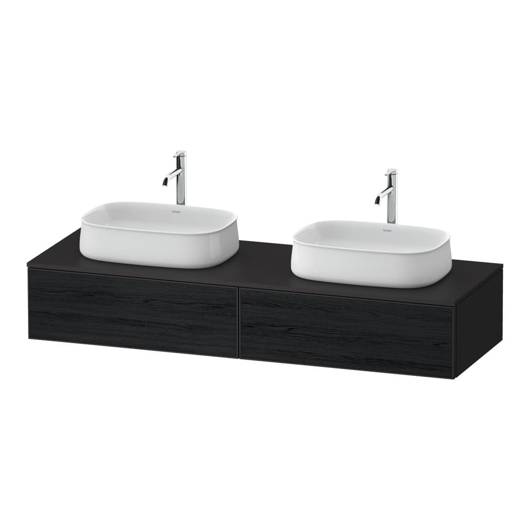 Duravit Zencha – Έπιπλο Νιπτήρα – 1600 mm, για κονσόλα, 2 συρτάρια, σώμα Graphite Super Matt – Black oak Matt, Decor (ZE4815B16800000)