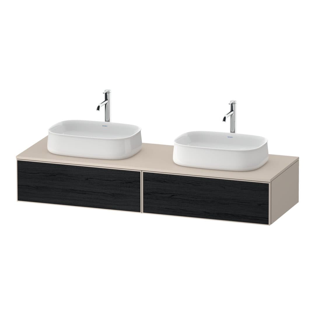Duravit Zencha – Έπιπλο Νιπτήρα – 1600 mm, για κονσόλα, 2 συρτάρια, σώμα Taupe Super Matt – Black oak Matt, Decor (ZE4815B16830000)