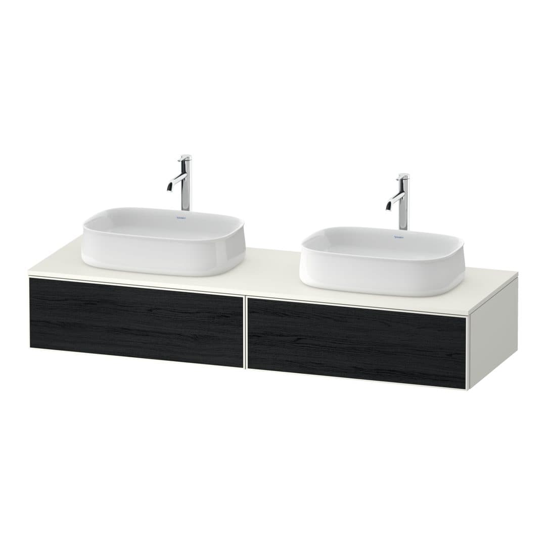 Duravit Zencha – Έπιπλο Νιπτήρα – 1600 mm, για κονσόλα, 2 συρτάρια, σώμα White Super Matt – Black oak Matt, Decor (ZE4815B16840000)