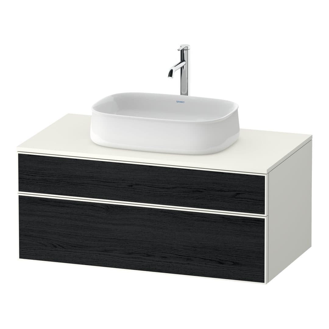 Duravit Zencha – Έπιπλο Νιπτήρα – 1000 mm, για κονσόλα, 2 συρτάρια, νιπτήρας κέντρο, σώμα White Super Matt – Black oak Matt, Decor (ZE4821016840000)