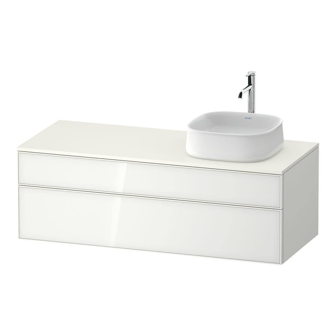 Duravit Zencha – Έπιπλο Νιπτήρα – 1300 mm, για κονσόλα, 2 συρτάρια, νιπτήρας δεξιά, 1300 x 550 x 442 mm – White, Glass (ZE4822R64840000)