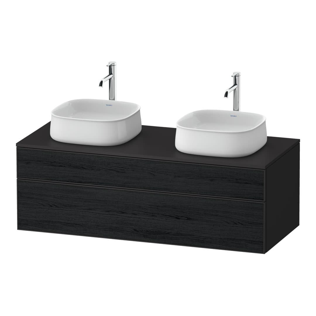 Duravit Zencha – Έπιπλο Νιπτήρα – 1300 mm, για κονσόλα, 2 συρτάρια, σώμα Graphite Super Matt – Black oak Matt, Decor (ZE4823B16800000)