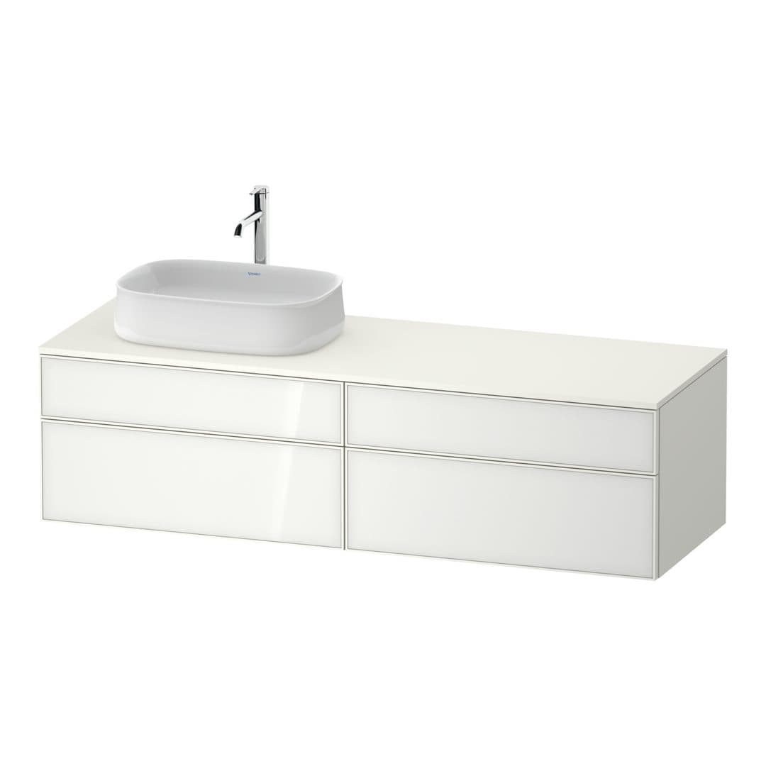 Duravit Zencha – Έπιπλο Νιπτήρα – 1600 mm, για κονσόλα, 4 συρτάρια, νιπτήρας αριστερά – White, Glass (ZE4824L64840000)