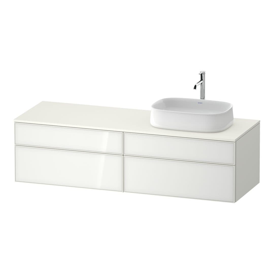Duravit Zencha – Έπιπλο Νιπτήρα – 1600 mm, για κονσόλα, 4 συρτάρια, νιπτήρας δεξιά – White, Glass (ZE4824R64840000)
