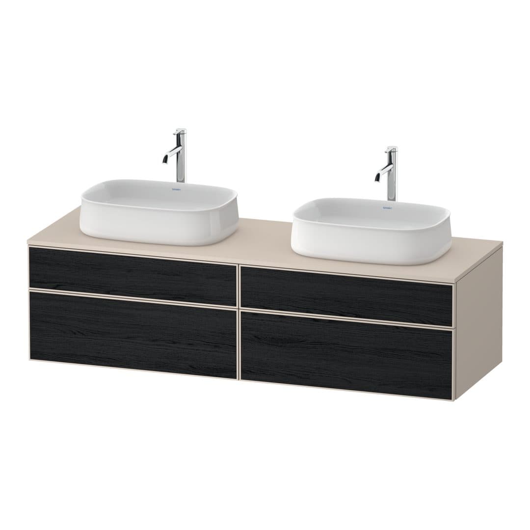 Duravit Zencha – Έπιπλο Νιπτήρα – 1600 mm, για κονσόλα, 4 συρτάρια, σώμα Taupe Super Matt – Black oak Matt, Decor (ZE4825B16830000)