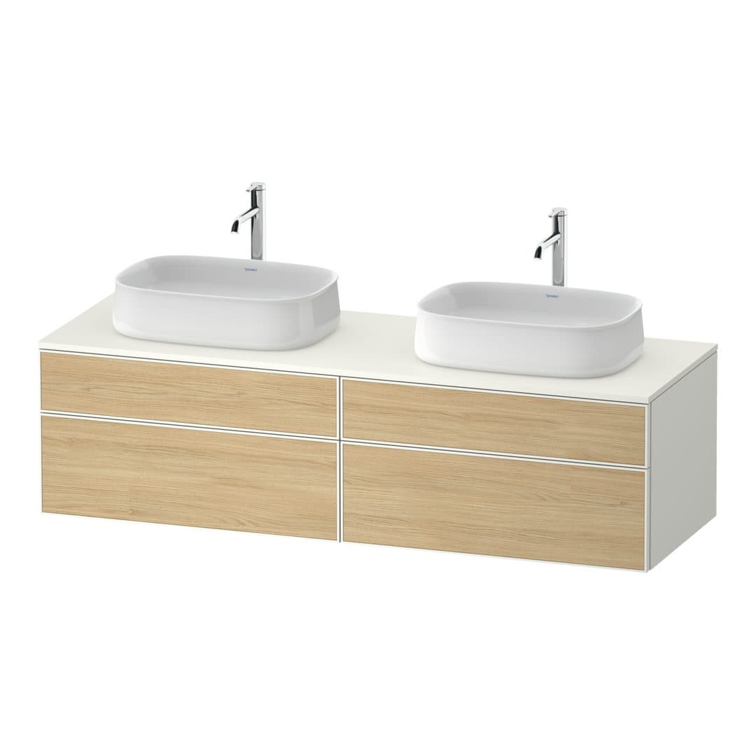 Duravit Zencha – Έπιπλο Νιπτήρα – 1600 mm, για κονσόλα, 4 συρτάρια, σώμα White Super Matt – Natural oak, Decor (ZE4825B30840000)