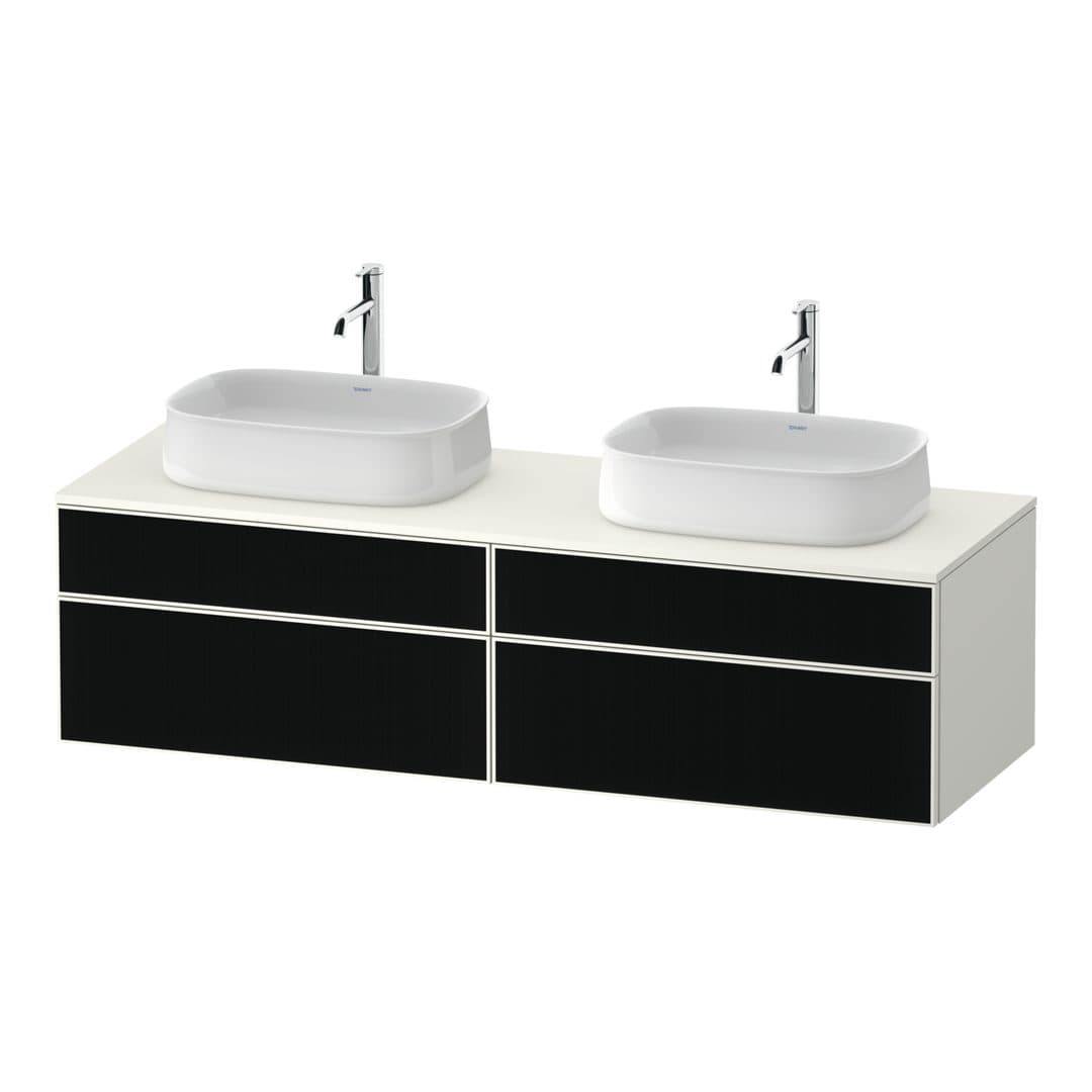 Duravit Zencha – Έπιπλο Νιπτήρα – 1600 mm, για κονσόλα, 4 συρτάρια, σώμα White Super Matt – Black line structure, Glass (ZE4825B63840000)