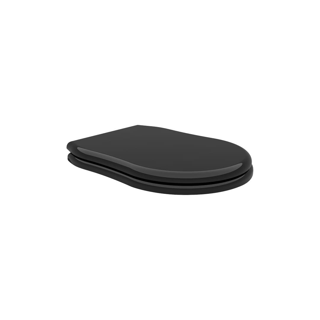 Flaminia EFI – Κάθισμα Λεκάνης – Soft-closing seat & cover – Wood/polyester soft-close seat & cover with gold hinges – Black Glossy (23/ORNER)