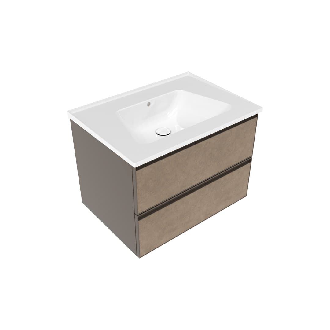 Flaminia BLOOM 70 + CUBIKA – Έπιπλο Νιπτήρα – Wall hung vanity unit cm 70×50 h 50 – 2 drawers – Fokos Terra Gres (BCK809GTK)