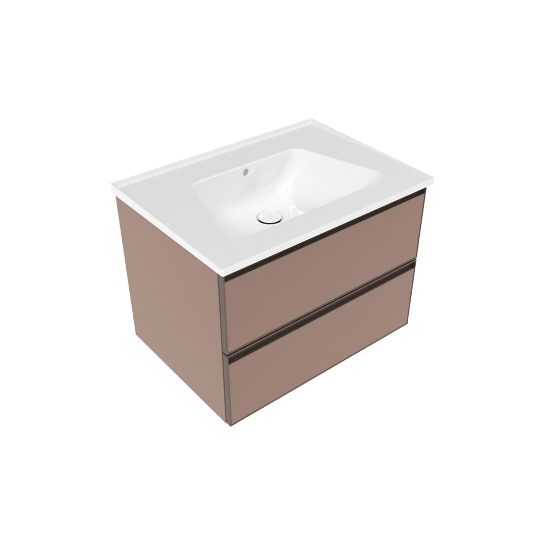 Flaminia BLOOM 70 + CUBIKA – Έπιπλο Νιπτήρα – Wall hung vanity unit cm 70×50 h 50 – 2 drawers – Cipria Matt (BCK809KLC)