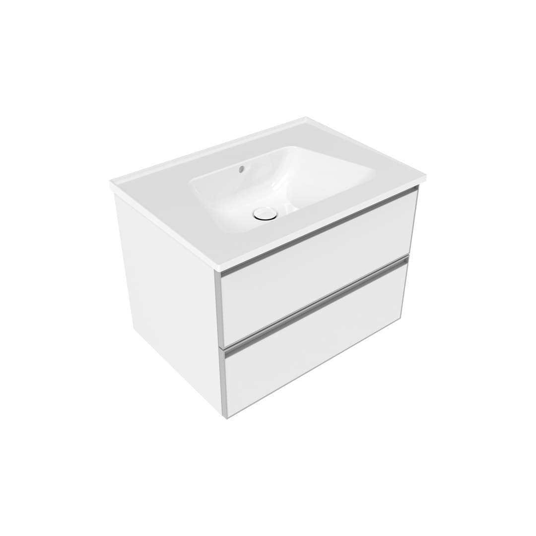 Flaminia BLOOM 70 + CUBIKA – Έπιπλο Νιπτήρα – Wall hung vanity unit cm 70×50 h 50 – 2 drawers – Matt White (BCK809LBK)