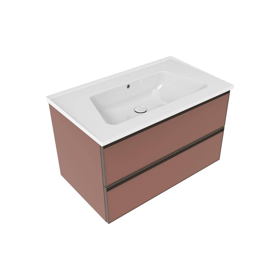 Flaminia BLOOM 85 + CUBIKA – Έπιπλο Νιπτήρα – Wall hung vanity unit cm 85×50 h 50 – 2 drawers – Rosa Vintage Matt (BCK815KLR)