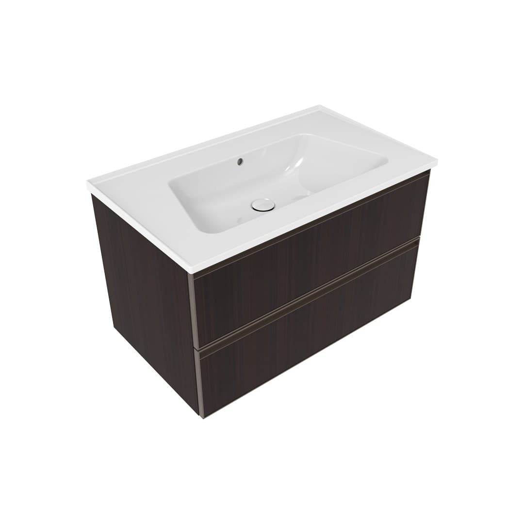 Flaminia BLOOM 85 + CUBIKA – Έπιπλο Νιπτήρα – Wall hung vanity unit cm 85×50 h 50 – 2 drawers – Eucalipto (BCK815LEK)