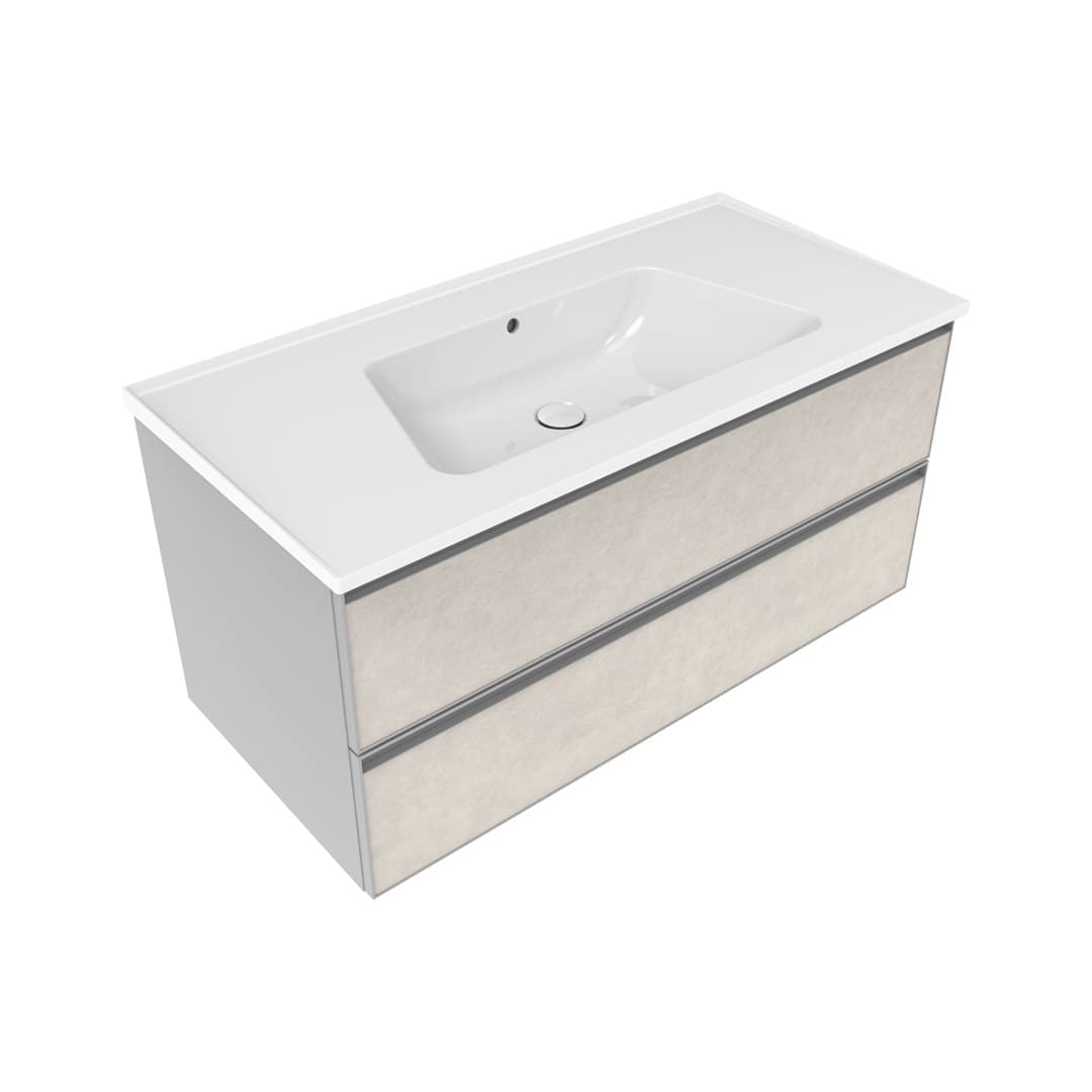 Flaminia BLOOM 105 + CUBIKA – Έπιπλο Νιπτήρα – Wall hung vanity unit cm 105×50 h 50 – 2 drawers – Fokos Sale Gres (BCK839GSK)