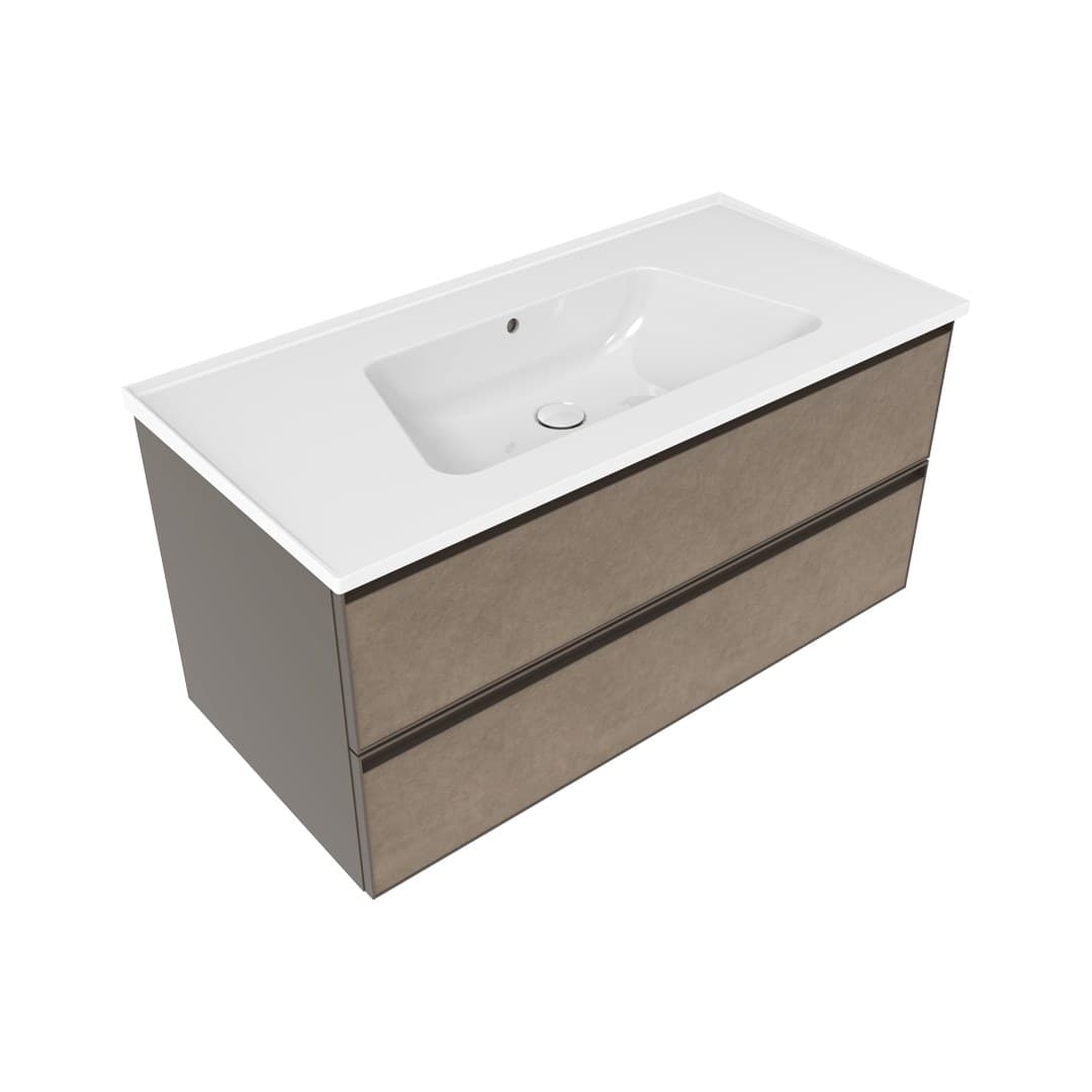 Flaminia BLOOM 105 + CUBIKA – Έπιπλο Νιπτήρα – Wall hung vanity unit cm 105×50 h 50 – 2 drawers – Fokos Terra Gres (BCK839GTK)