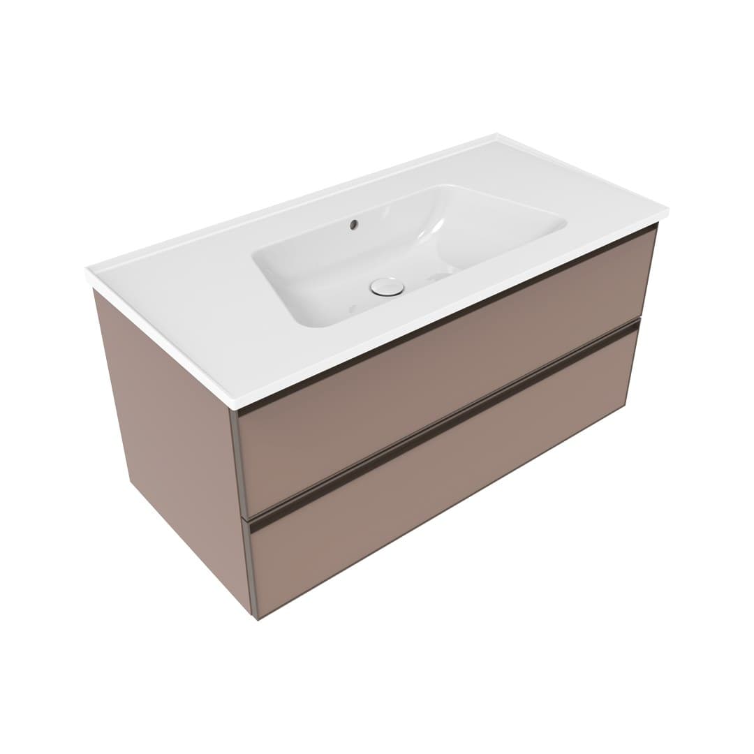 Flaminia BLOOM 105 + CUBIKA – Έπιπλο Νιπτήρα – Wall hung vanity unit cm 105×50 h 50 – 2 drawers – Cipria Matt (BCK839KLC)
