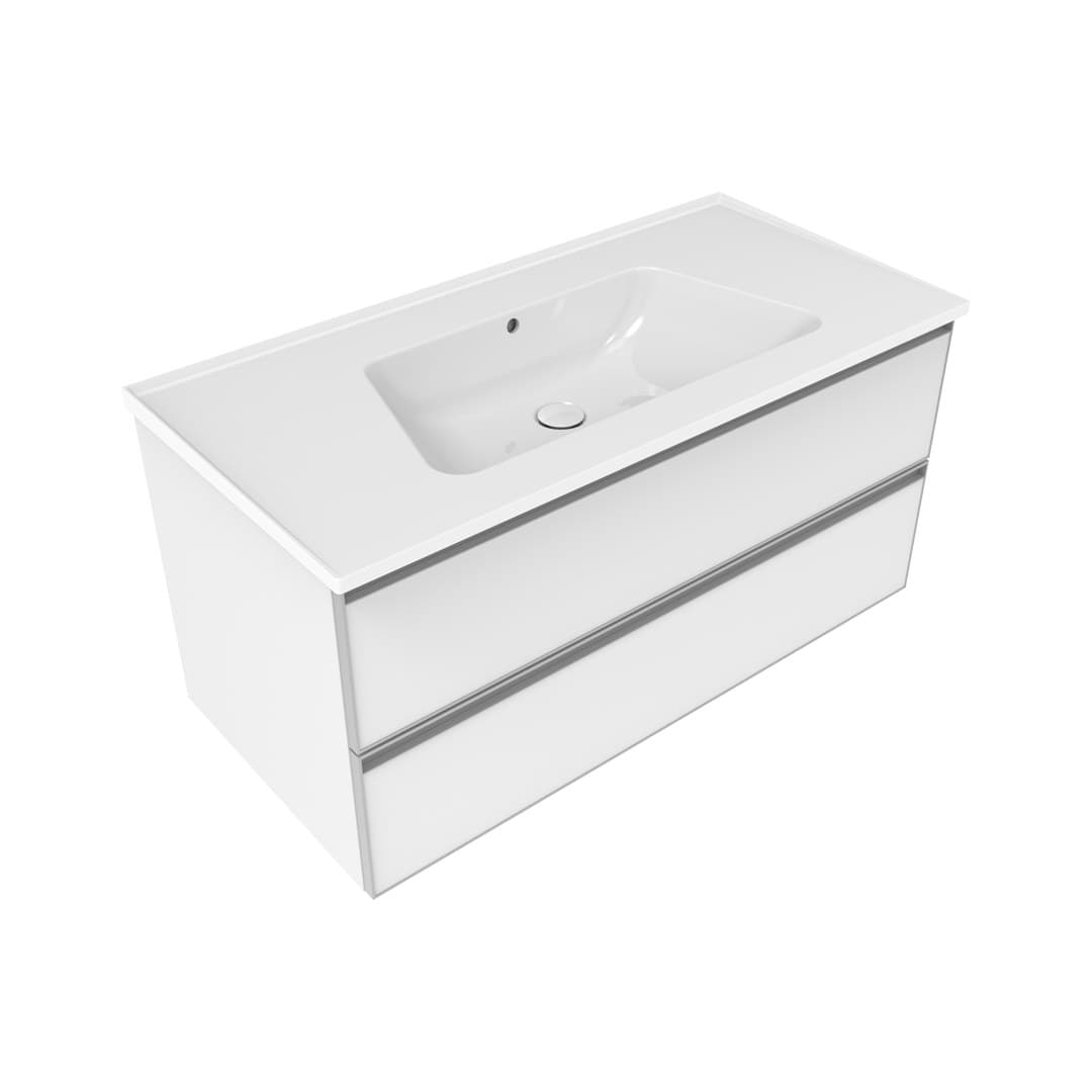 Flaminia BLOOM 105 + CUBIKA – Έπιπλο Νιπτήρα – Wall hung vanity unit cm 105×50 h 50 – 2 drawers – Matt White (BCK839LBK)