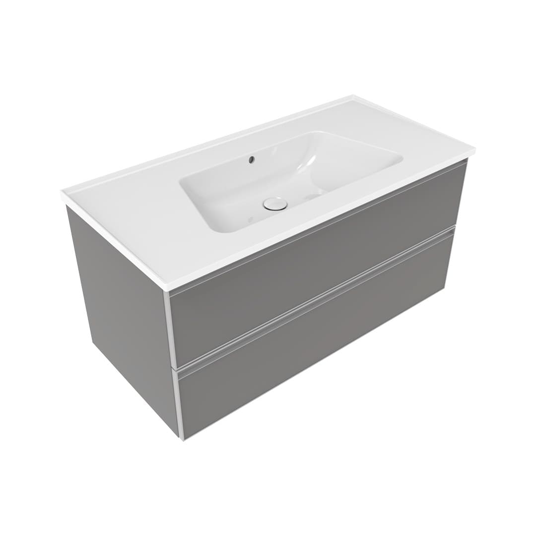 Flaminia BLOOM 105 + CUBIKA – Έπιπλο Νιπτήρα – Wall hung vanity unit cm 105×50 h 50 – 2 drawers – Grey Matt (BCK839LGK)