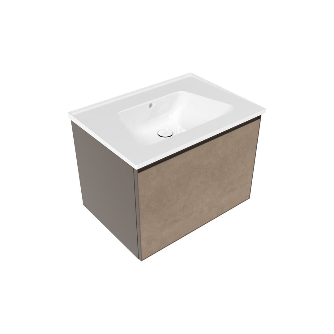 Flaminia BLOOM 70 + CUBIKA – Έπιπλο Νιπτήρα – Wall hung vanity unit cm 70×50 h 50 – 1 drawer – Fokos Terra Gres (BCK876GTK)