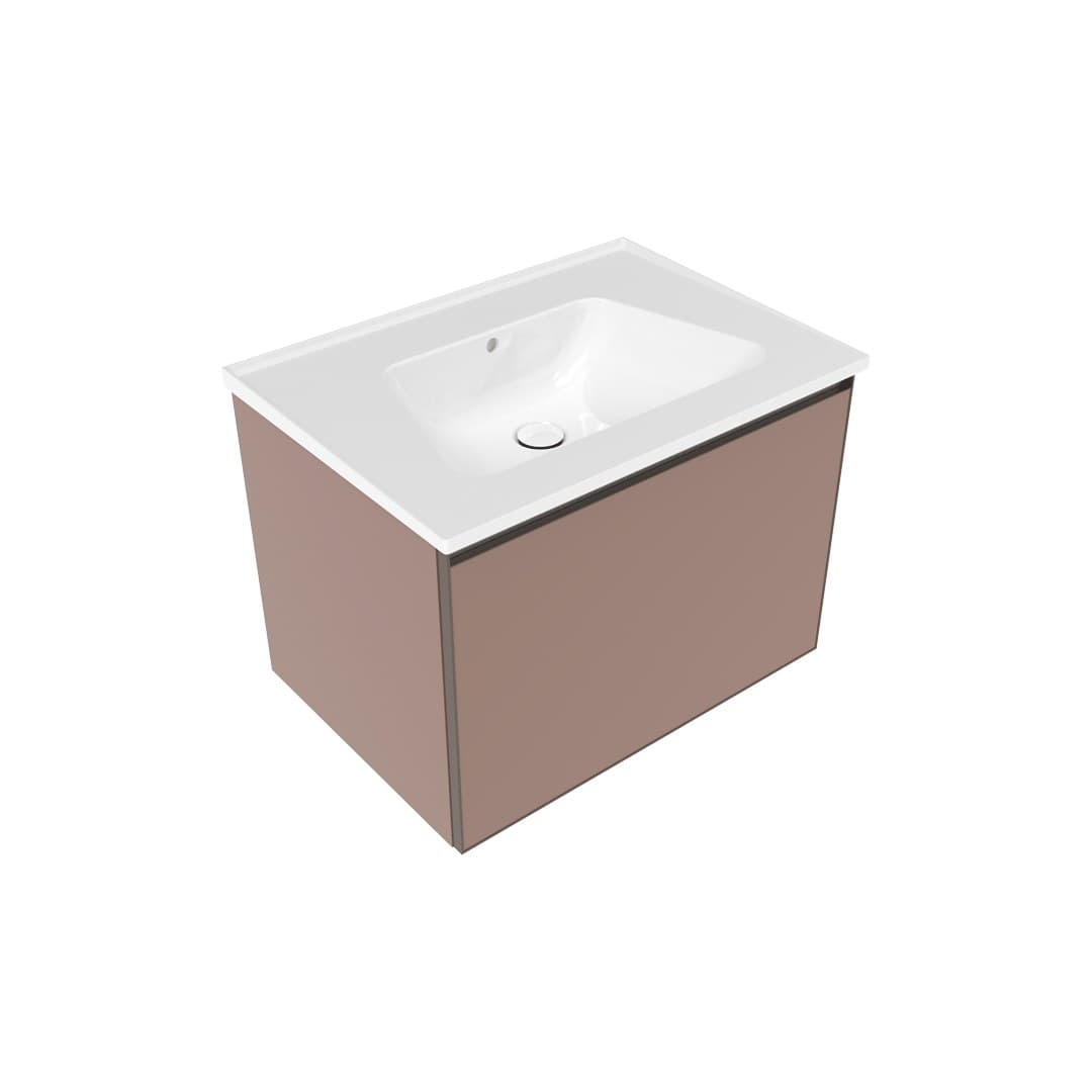 Flaminia BLOOM 70 + CUBIKA – Έπιπλο Νιπτήρα – Wall hung vanity unit cm 70×50 h 50 – 1 drawer – Cipria Matt (BCK876KLC)