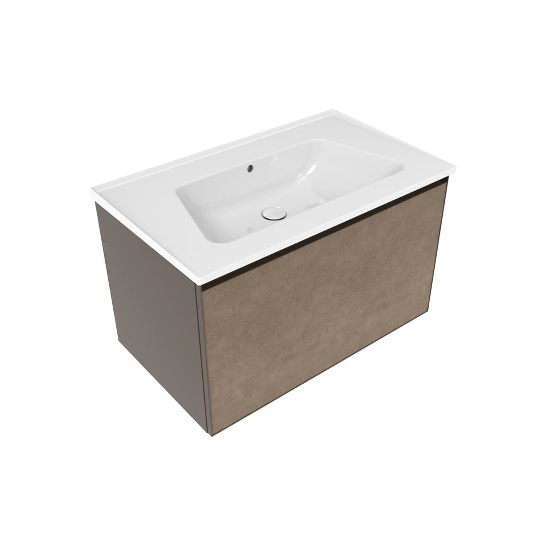 Flaminia BLOOM 85 + CUBIKA – Έπιπλο Νιπτήρα – Wall hung vanity unit cm 85×50 h 50 – 1 drawer – Fokos Terra Gres (BCK879GTK)