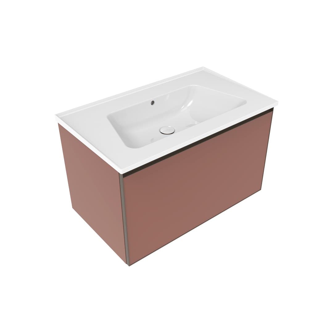 Flaminia BLOOM 85 + CUBIKA – Έπιπλο Νιπτήρα – Wall hung vanity unit cm 85×50 h 50 – 1 drawer – Rosa Vintage Matt (BCK879KLR)
