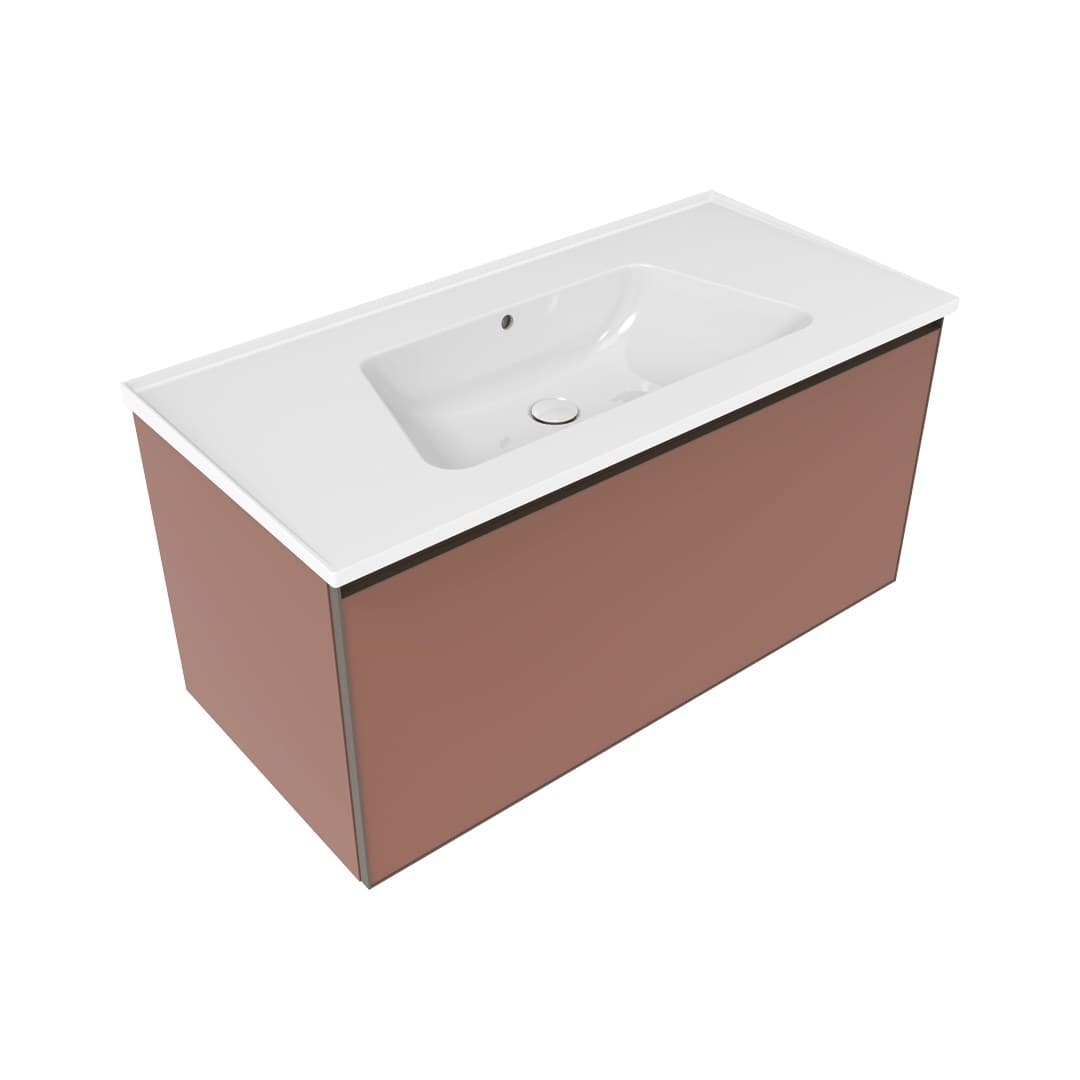 Flaminia BLOOM 105 + CUBIKA – Έπιπλο Νιπτήρα – Wall hung vanity unit cm 105×50 h 50 – 1 drawer – Rosa Vintage Matt (BCK893KLR)