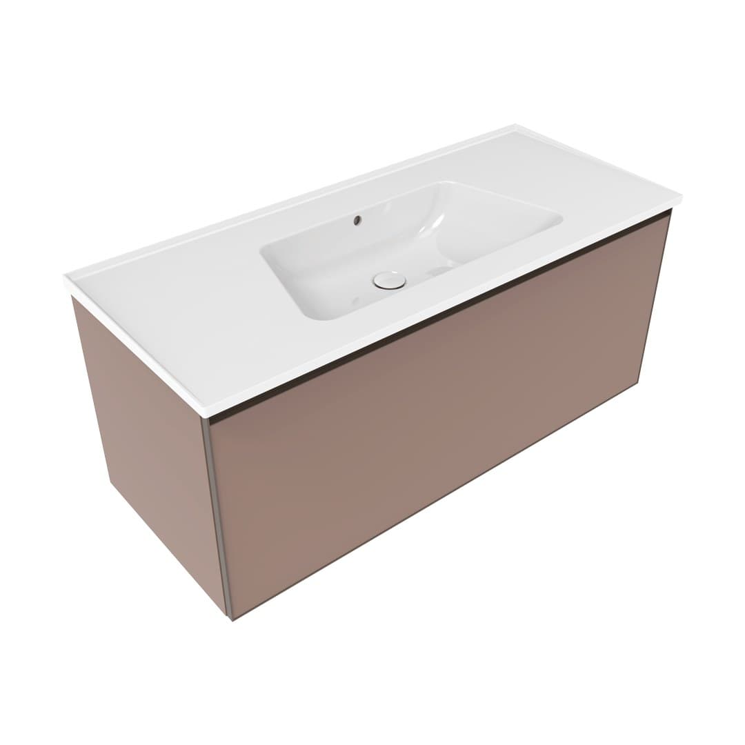 Flaminia BLOOM 120 + CUBIKA – Έπιπλο Νιπτήρα – Wall hung vanity unit cm 120×50 h 50 – 1 drawer – Cipria Matt (BCK945KLC)
