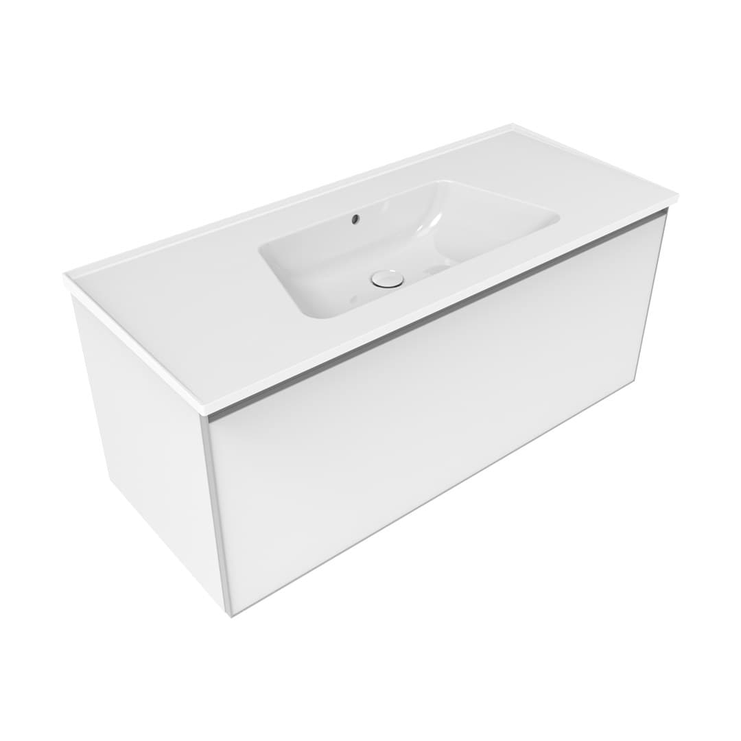 Flaminia BLOOM 120 + CUBIKA – Έπιπλο Νιπτήρα – Wall hung vanity unit cm 120×50 h 50 – 1 drawer – Matt White (BCK945LBK)
